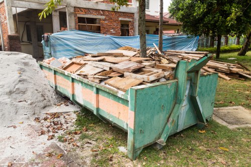 Furniture being removed from a flat