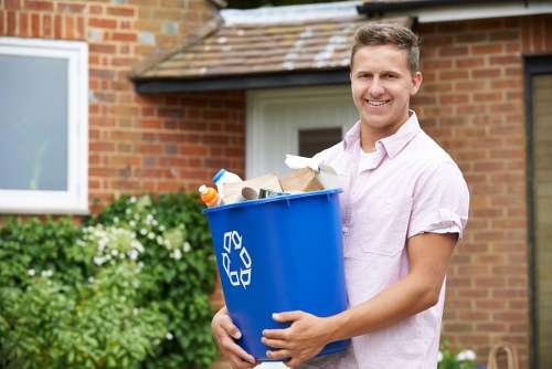 Professional garage clearance team at work